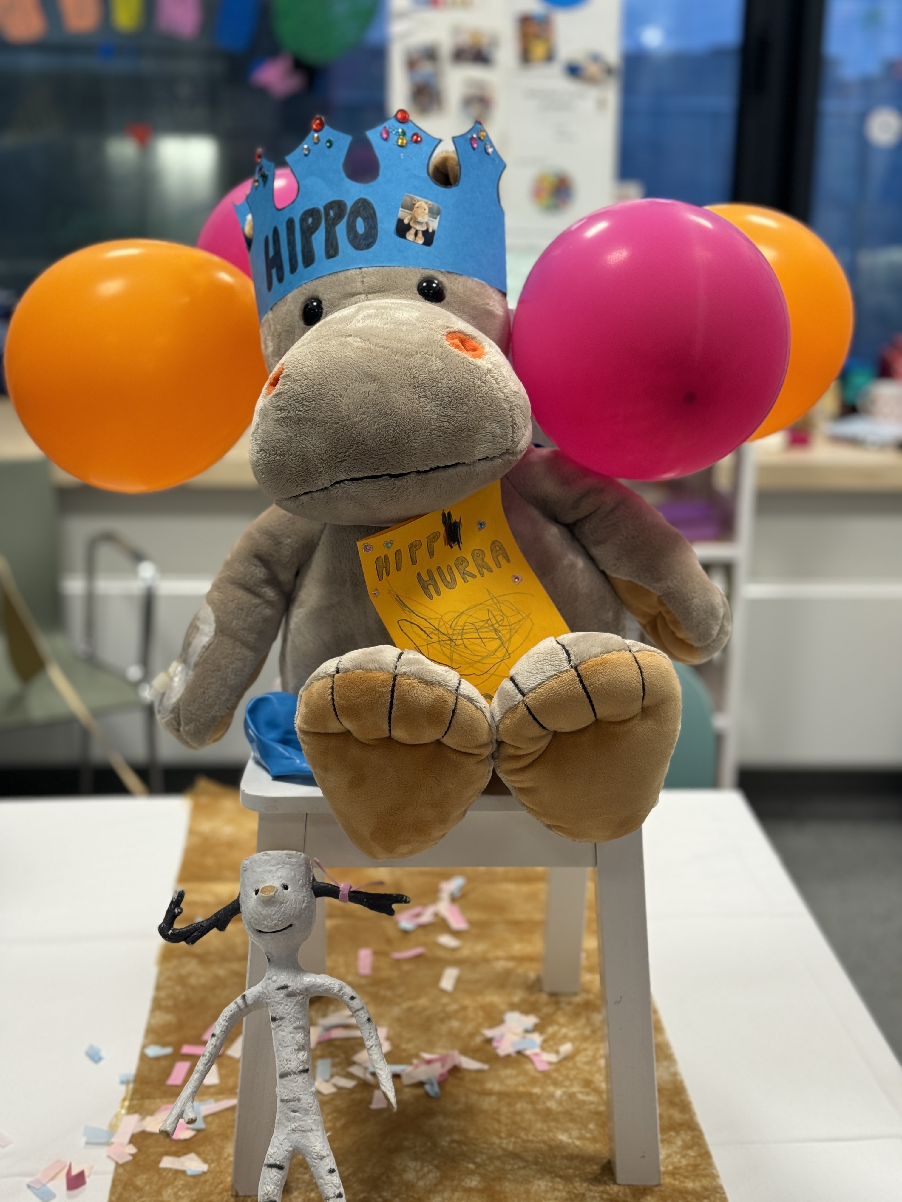 Et kosedyr med ballonger