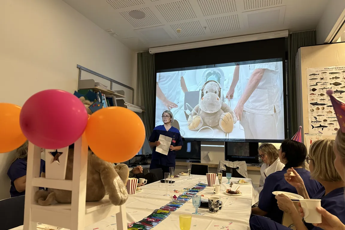 En person som holder en presentasjon