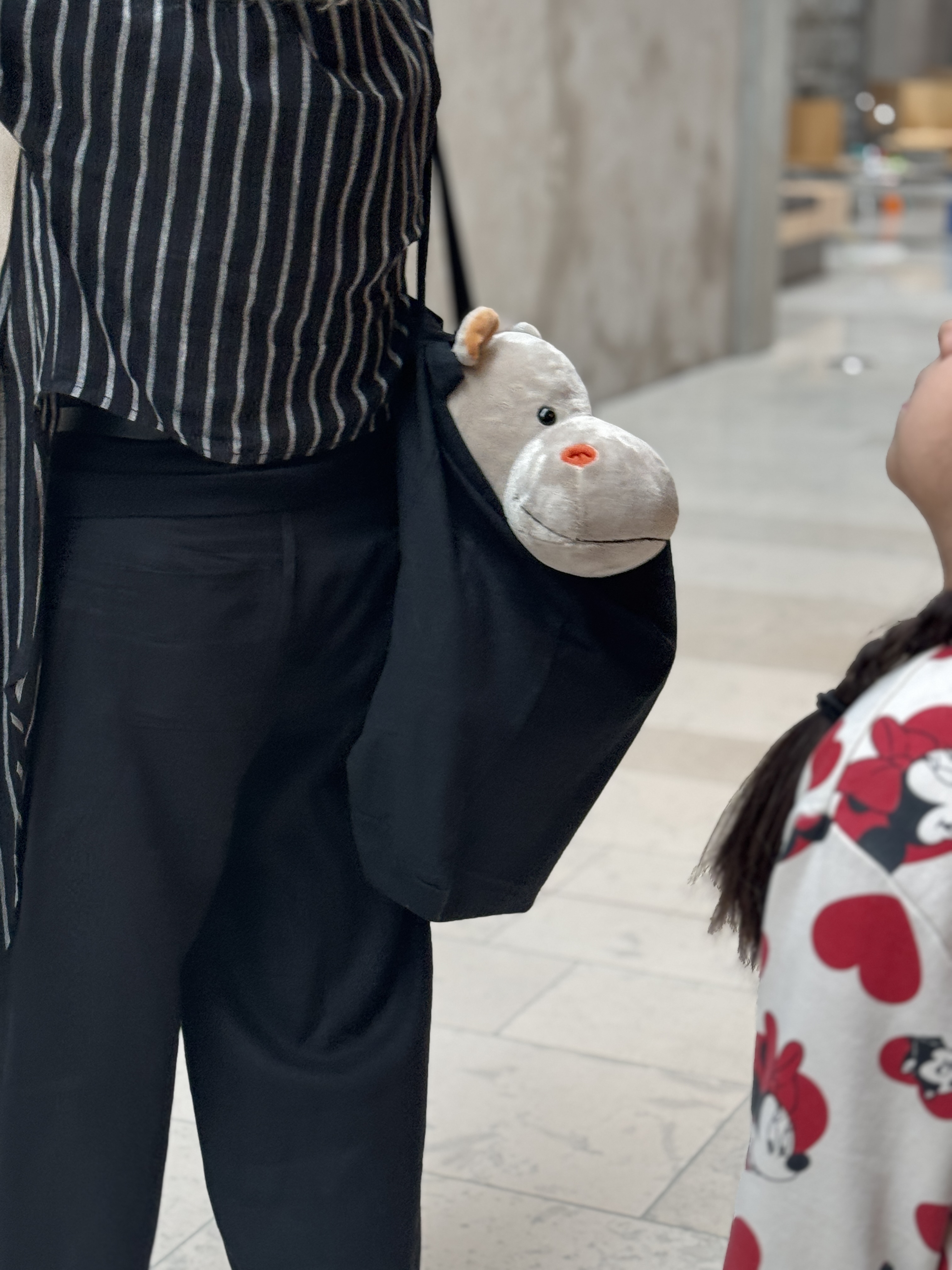 Kosedyr som sitter i et handlenett