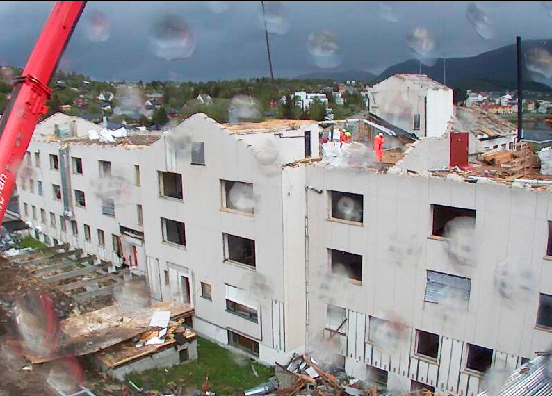 En bygning som er ødelagt