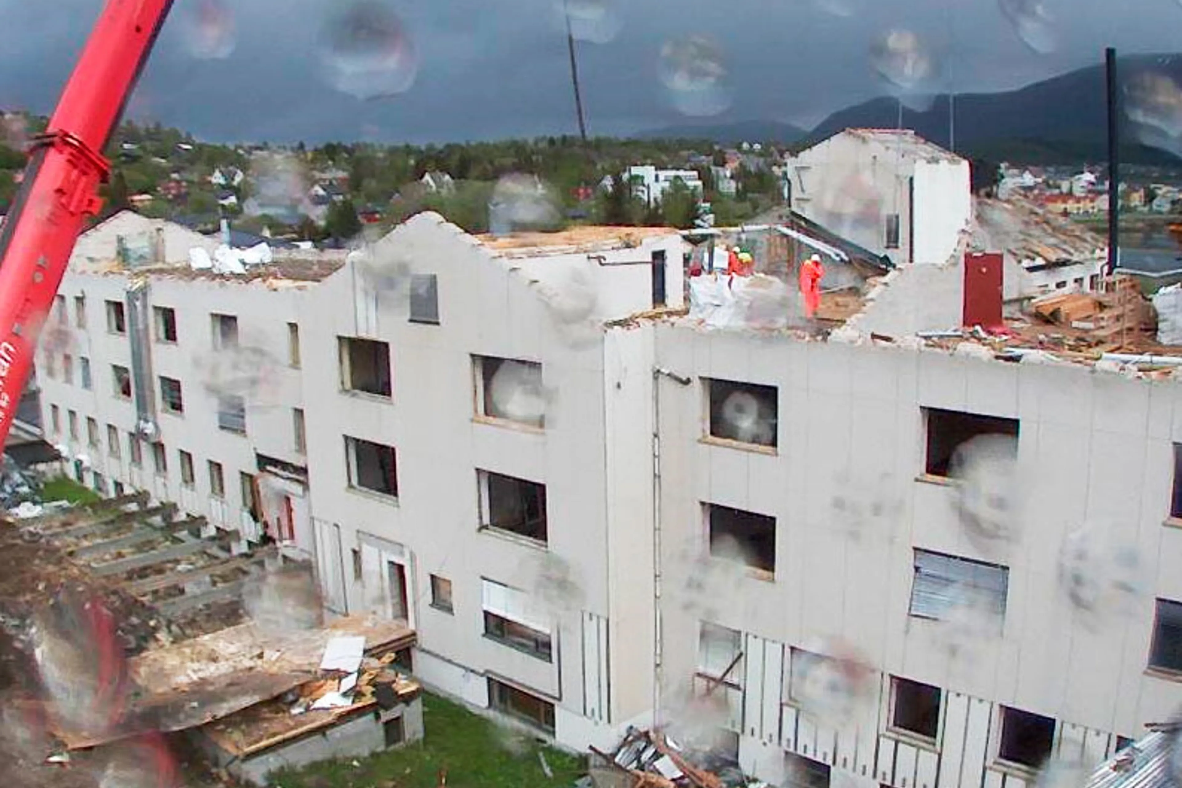 En bygning som er ødelagt