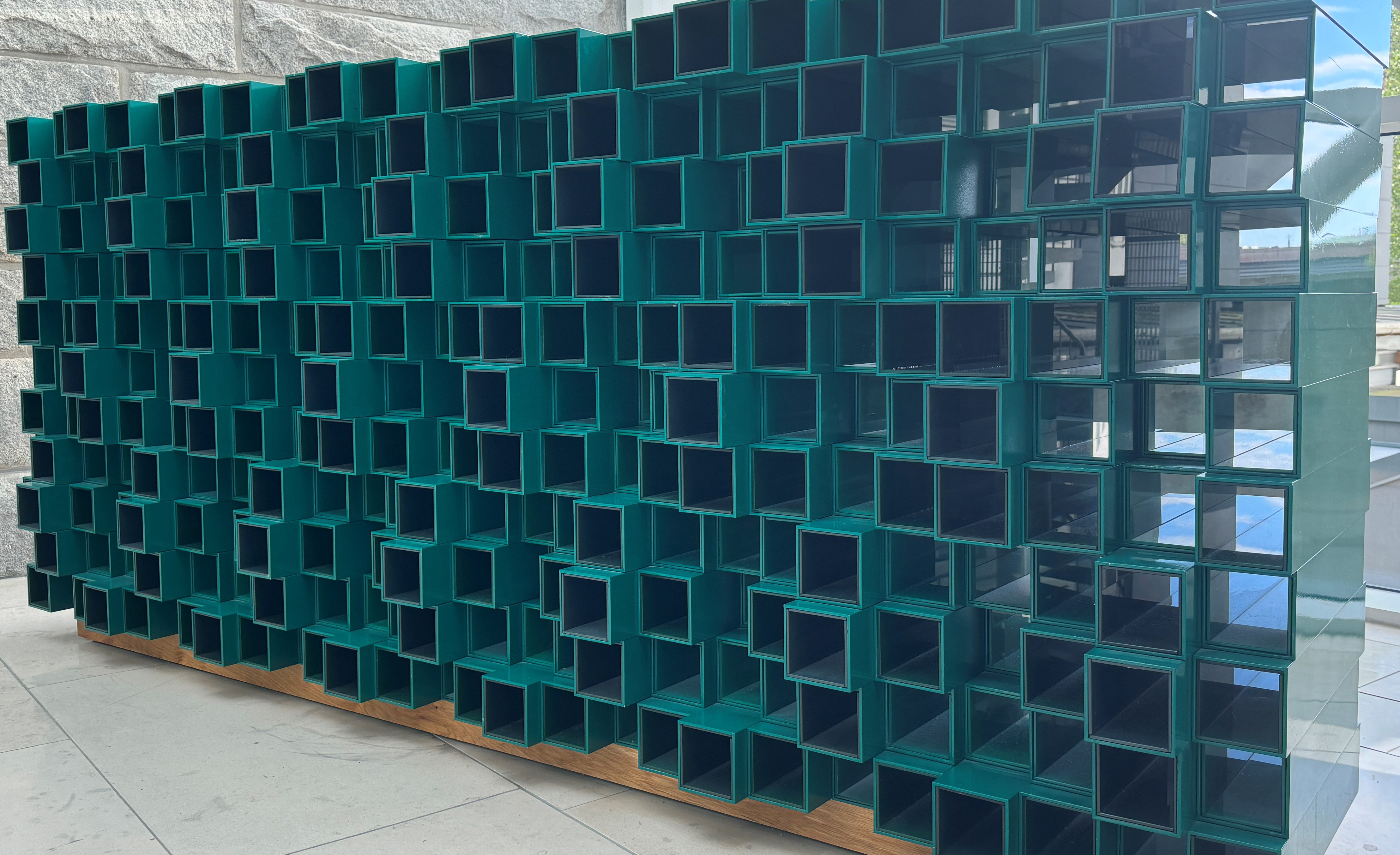 Grønne firkanter i ulik størrelse satt sammen