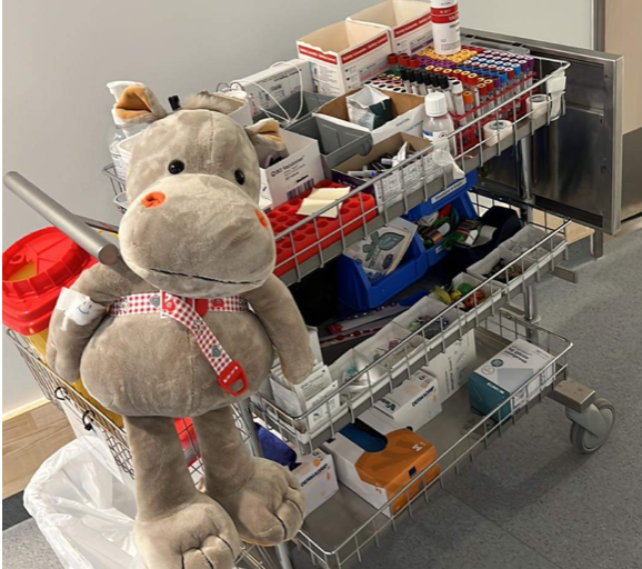 En bamse i en butikk