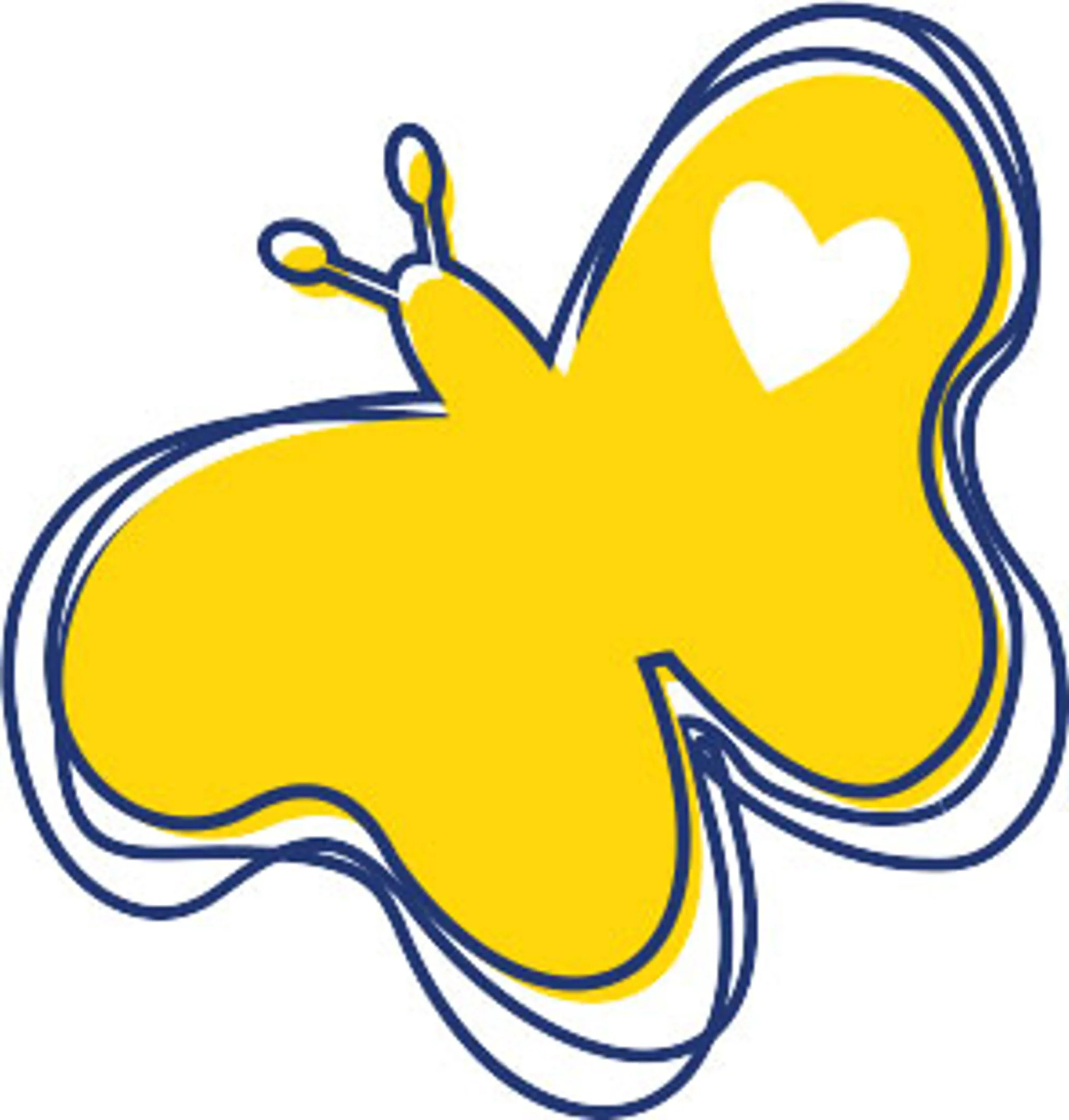 En gul og blå logo