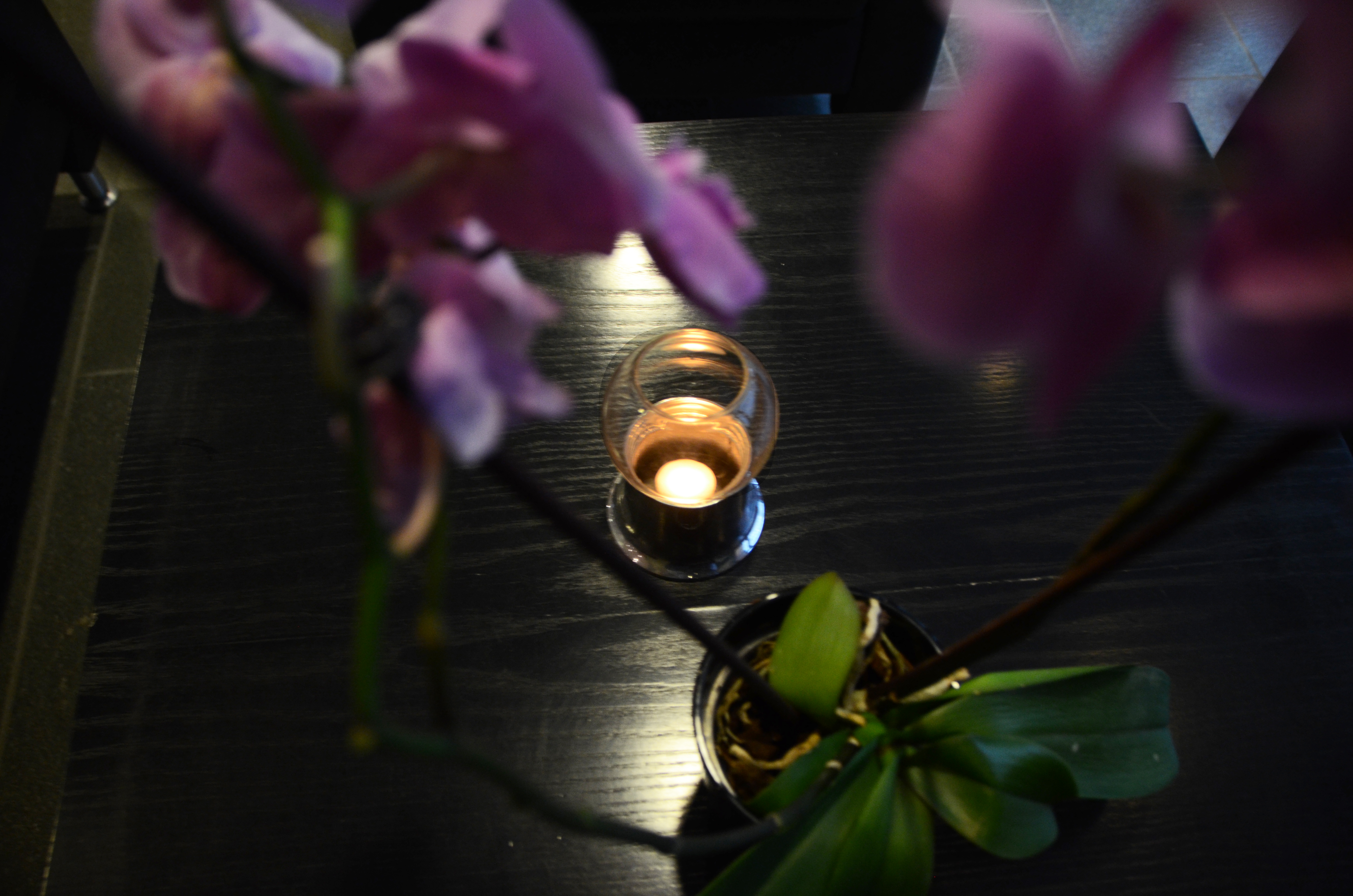 Stemningsbilde med telys og bilde