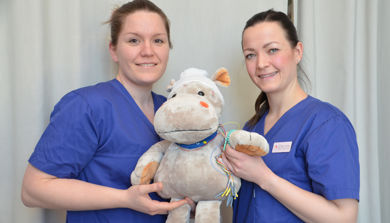 Sykehusbamsen Hippo og sykepleiere